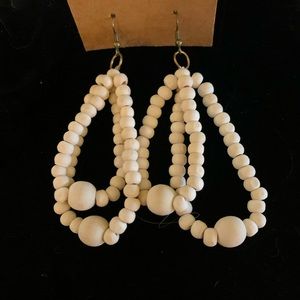 Double hoop wood earrings